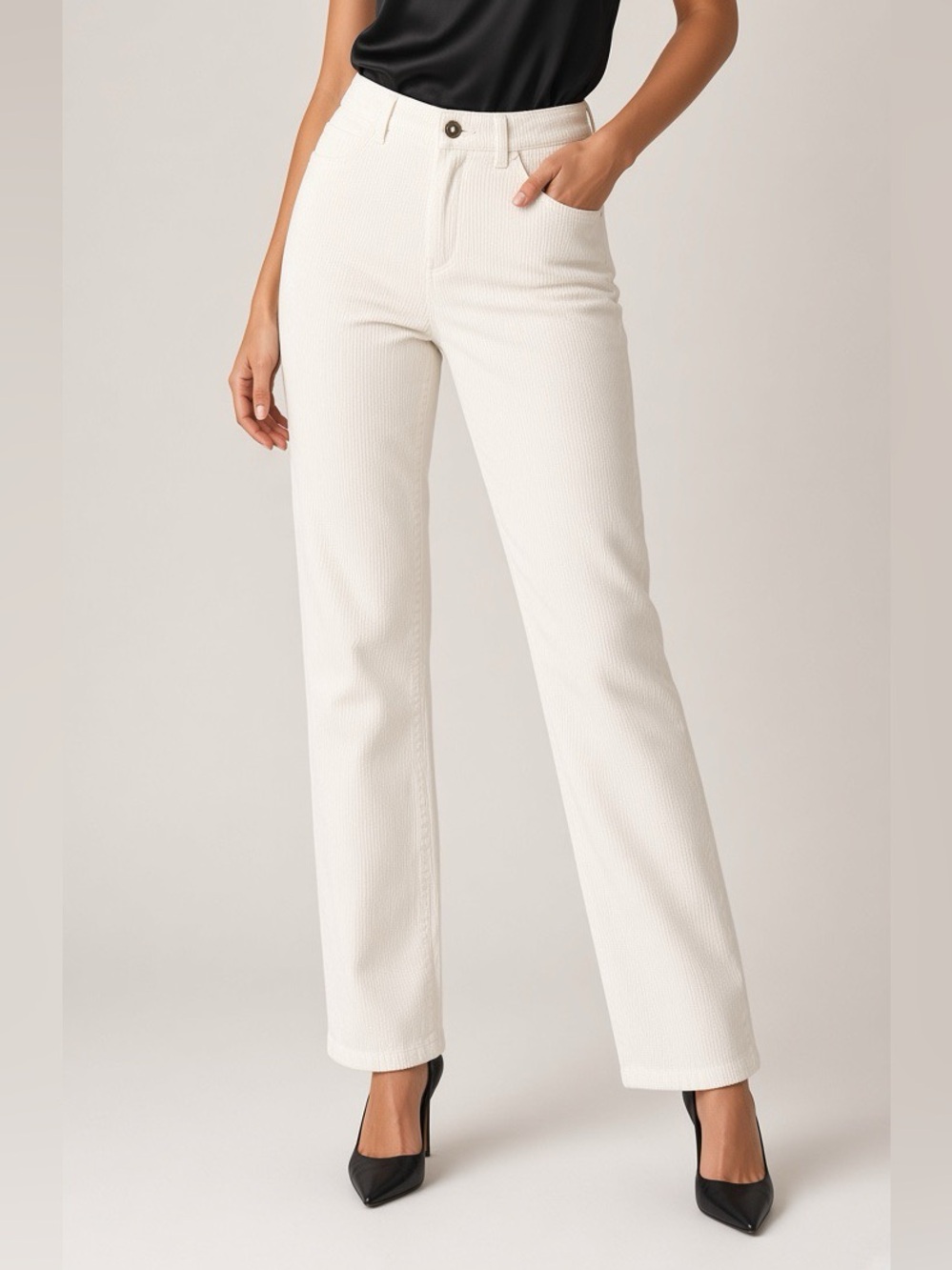 Almost Famous Cream Corduroy Pants Size 5